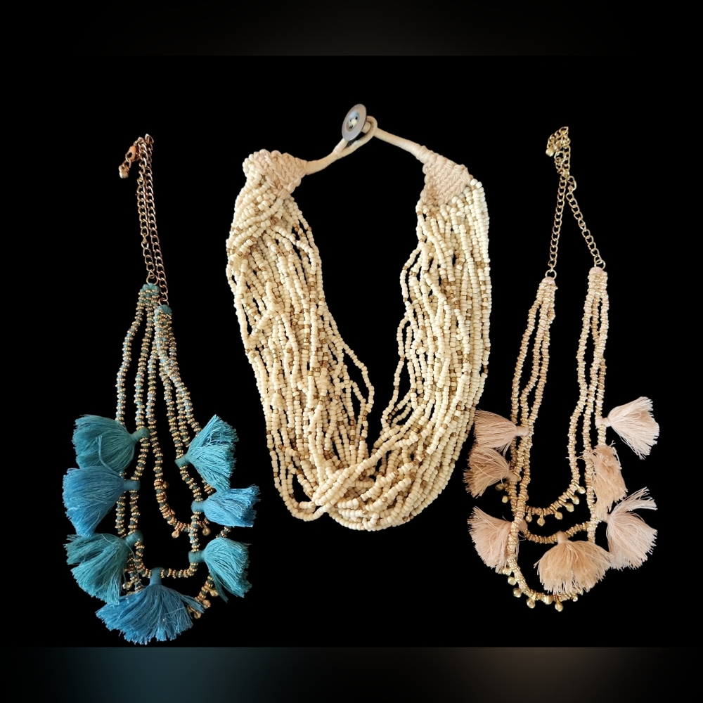 Bluma Project 2 Luna Necklaces & Hand Strung Beaded Necklace